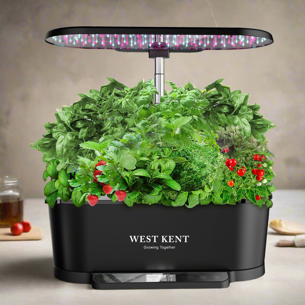 West Kent 15‑Pod Indoor Hydroponic Smart Garden with 36W full‑spectrum LED lighting