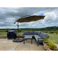 Large 3m (10ft) Lightweight Cantilever Patio Umbrella with 360 Rotation